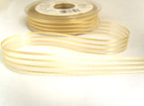 R7515 15mm Cream Satin and Sheer Striped Ribbon by Berisfords