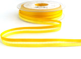 R7535 10mm Yellows Satin and Sheer Striped Ribbon by Berisfords