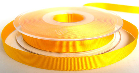 R7634 10mm Yellow Polyester Grosgrain Ribbon by Berisfords - Ribbonmoon