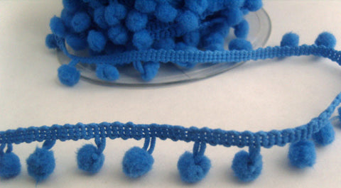 R7678 17mm Royal Blue Pom Pom Bobble Fringe - Ribbonmoon