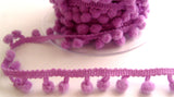 R7681 17mm Lilac Pom Pom Bobble Fringe - Ribbonmoon
