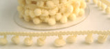 R7686 17mm Cream Pom Pom Bobble Fringe - Ribbonmoon