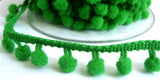 R7687 17mm Emerald Green Pom Pom Bobble Fringe - Ribbonmoon