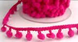 R7690 17mm Shocking Pink Pom Pom Bobble Fringe - Ribbonmoon
