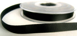 R7740C 10mm Black Deep Wide Groove Polyester Grosgrain Ribbon - Ribbonmoon