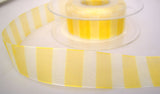 R7806 25mm Topaz Yellow "Bold Stripe" Sheer Ribbon by Berisfords - Ribbonmoon