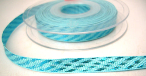 R7814 10mm Blue Polyester and Metallic Woven Jacquard Ribbon - Ribbonmoon