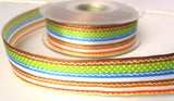 R7851 25mm Multi Colour Stripes Printed Taffeta Ribbon - Ribbonmoon