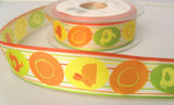 R7853 25mm Polyester Easter Egg, Bunny and Chick Design Ribbon - Ribbonmoon