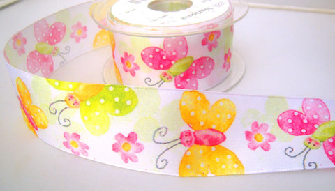 R7884 40mm Butterfly Design Printed Taffeta Ribbon - Ribbonmoon