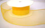 R7894 40mm Deep Yellow Super Sheer Ribbon, Wire Edged - Ribbonmoon