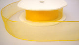R7895 25mm Deep Yellow Super Sheer Ribbon, Wire Edged - Ribbonmoon
