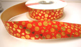 R7901 30mm Red and Metallic Gold Budget Polypropylene Printed Christmas  Ribbon - Ribbonmoon