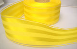 R7903 55mm Tonal Yellow Shiny, Matt and Sheer Striped Ribbon - Ribbonmoon