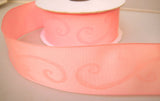 R7904 40mm Pink Taffeta Ribbon with a Tonal Shiny Print - Ribbonmoon
