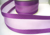 R7191 70mm Lilac Sheer Ribbon with Purple Silk Jacquard Borders
