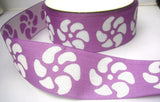 R7937 50mm Lavender and White Thick Woven Cotton Ribbon Tape, Reversable Design - Ribbonmoon