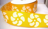 R7938 50mm Yellow and White Thick Woven Cotton Ribbon Tape, Reversable Design - Ribbonmoon