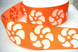 R7939 50mm Orange and White Thick Woven Cotton Ribbon Tape, Reversable Design - Ribbonmoon