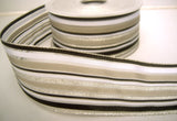 R8207C 40mm Silver-Black-White-Grey-Sheer Stripe Ribbon by Berisfords