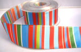 R8211 40mm Banded Stripe Design Taffeta Ribbon - Ribbonmoon