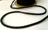 C409 5mm Black Barley Twist Woven Polyester Cord By Berisfords