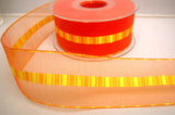 R8419 40mm Orange Polyester Sheer Ribbon, Satin Woven Centre and Edges
