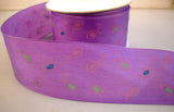 R8282 44mm Deep Lilac Taffeta Ribbon with a Christian Fish Print - Ribbonmoon