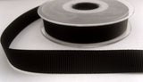 R8302 17mm Black Deep Wide Groove Polyester Grosgrain Ribbon - Ribbonmoon