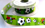 R8316 24mm Printed Taffeta Ribbon with a Football Themed Design - Ribbonmoon