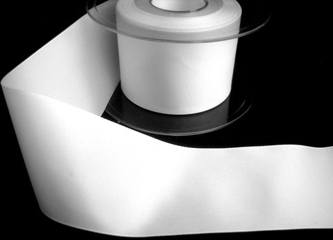 R8376 50mm White Polyester Soft Touch Taffeta Ribbon by Berisfords - Ribbonmoon