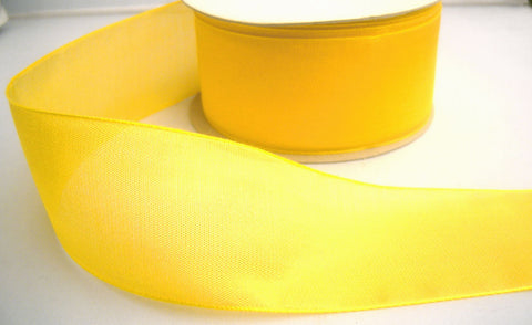 R8382 45mm Yellow Semi-Translucent Woven Polyester Ribbon - Ribbonmoon