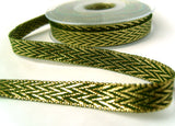 R8404C 13mm Forest Green and Metallic Gold Double Face Ribbon