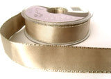 R8436 25mm Grey Double Faced Satin Ribbon with Silver Metallic Borders
