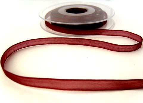 R8460 7mm Burgundy Nylon Super Sheer Ribbon by Berisfords