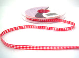 R8516 5mm Red Polyester Gingham Ribbon by Berisfords