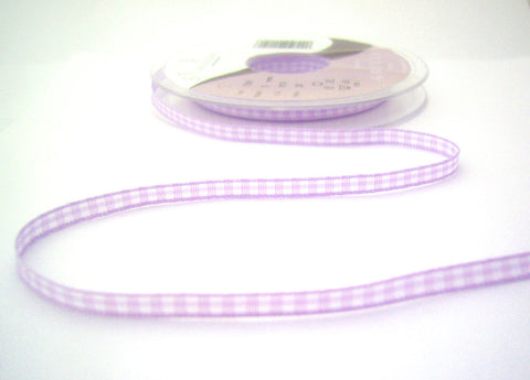 R8531 5mm Orchid Polyester Gingham Ribbon by Berisfords