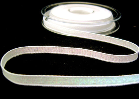 R8543 7mm White and Metallic Iridescent Dazzle Ribbon by Berisfords