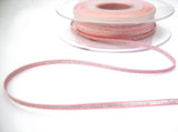 R8544 3mm Silver Metallic Ribbon with Pink Edges by Berisfords