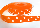 R8660 16mm Fluorescent Orange Polka Dot Spotty Grosgrain Ribbon, Berisfords
