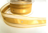 R8699 31mm Honey Gold Sheer and Satin Ribbon,Metallic Stripes and Spots