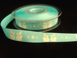 R8739 15mm Blue Rustic Natural Charms Snowman Ribbon by Berisfords