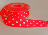 R8768 16mm Fluorescent Pink Polka Dot Spotty Grosgrain Ribbon, Berisfords