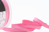 R9208 10mm Shocking Pink Herringbone Woven Jacquard Ribbon, Berisfords