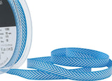 R9209 10mm Sapphire Blue Herringbone Woven Jacquard Ribbon,Berisfords