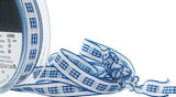 R9246 12mm Royal Blue Gingham Ruffle Ribbon, Grosgrain Base,Berisfords