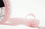 R9248 12mm Pink Gingham Ruffle Ribbon, Grosgrain Base, Berisfords