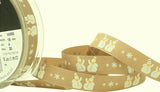 R9265 15mm Oatmeal Rustic Natural Charms Snowman Ribbon by Berisfords