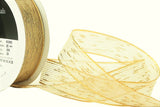 R9277 25mm Gold Metallic and Water Resistant Clear Sheer Ribbon
