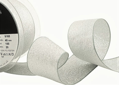 R9296 40mm Silver Metallic Lame Ribbon by Berisfords